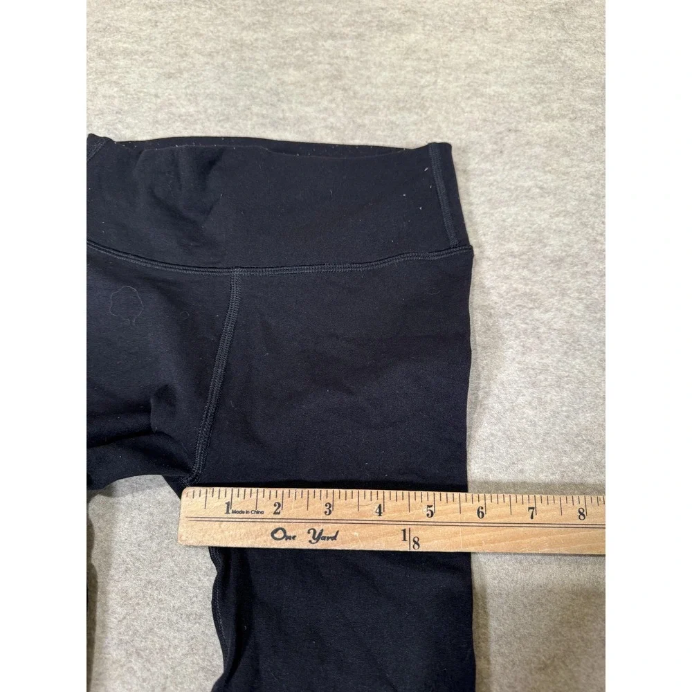 Lululemon Leggings Womens 2 Black‎ High Rise Ankle Jacquard Knit Yoga Athletic